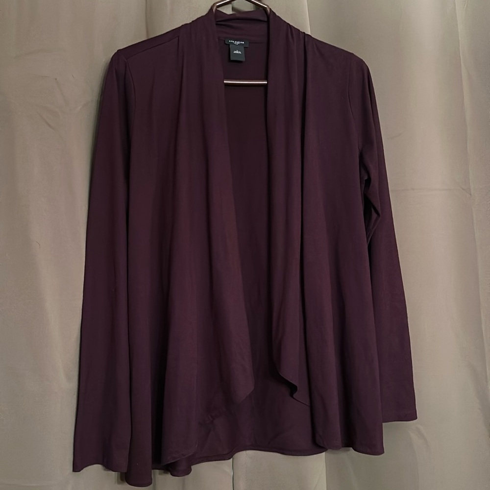 Ann Taylor Open Front Cardigan - Deep Purple -Large